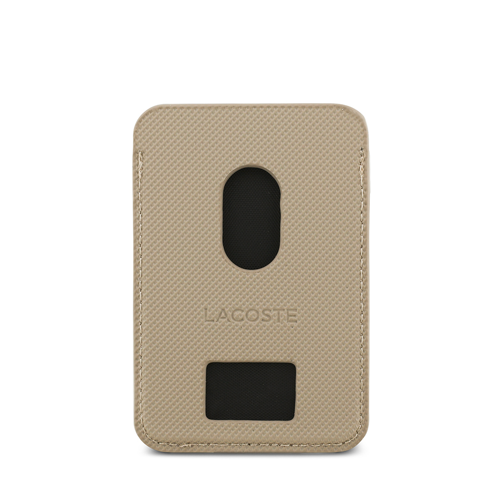 Apple iPhone 17 Case Lacoste Original Licensed M-Safe Charging Feature PU Pique Pattern Metal Logo Card Holder Cover - 13
