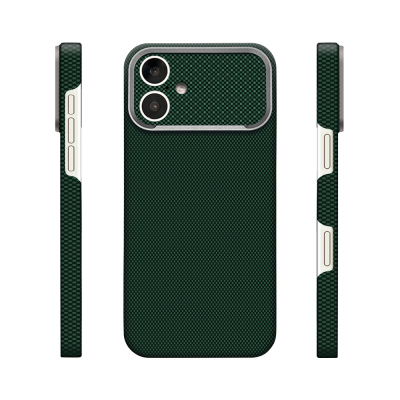 Apple iPhone 17 Case M-Safe Charging Enabled Zore Paris Zerre Hard PC Cover Dark Green