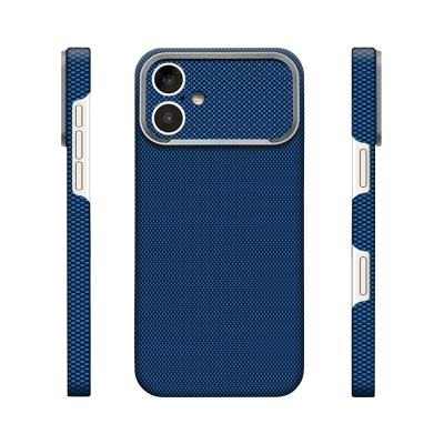 Apple iPhone 17 Case M-Safe Charging Enabled Zore Paris Zerre Hard PC Cover Navy blue