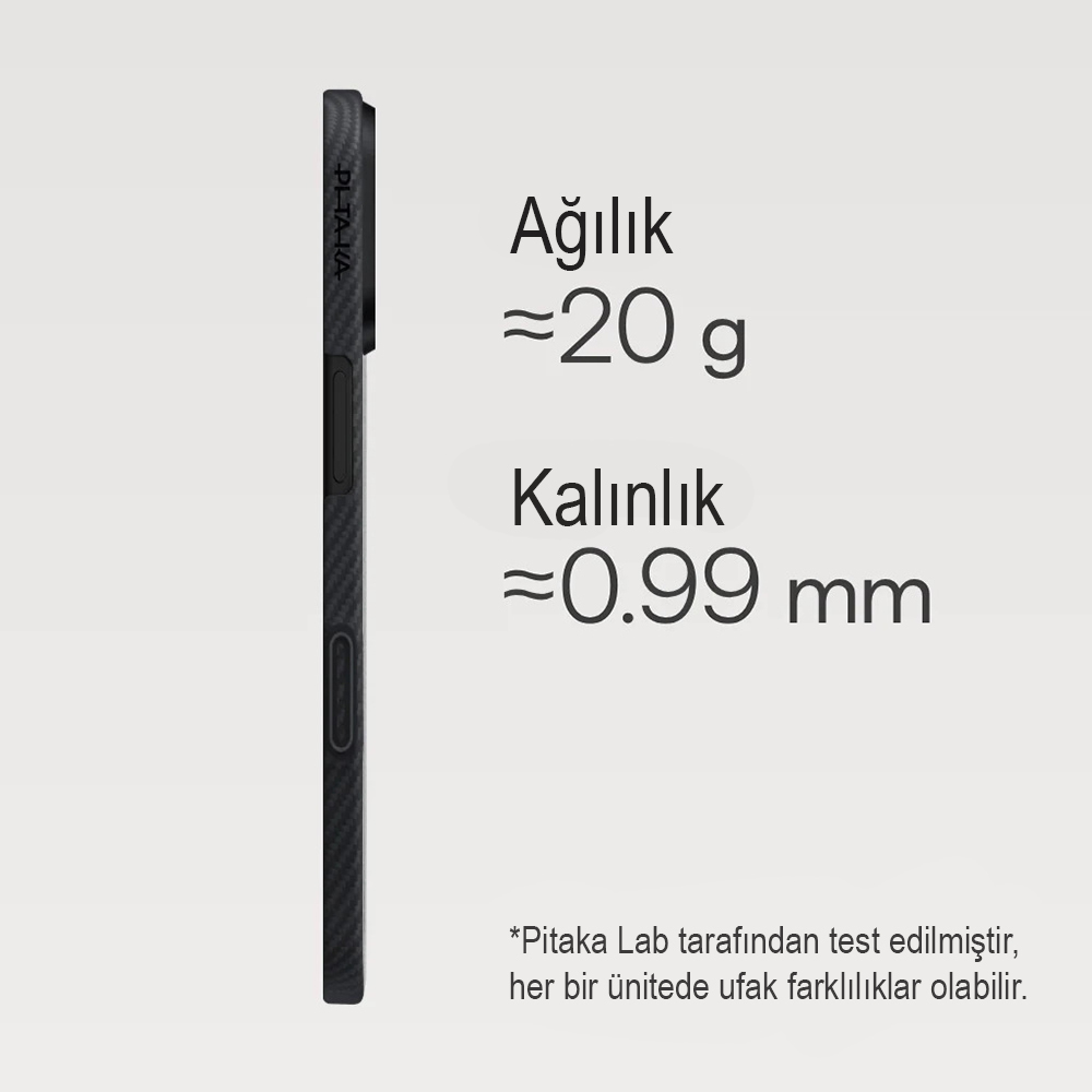 Apple iPhone 17 Case M-safe Charging Feature 1500D Aramid Fiber Pitaka Ultra-Slim Classic Series Black-Grey Twill Cover - 7