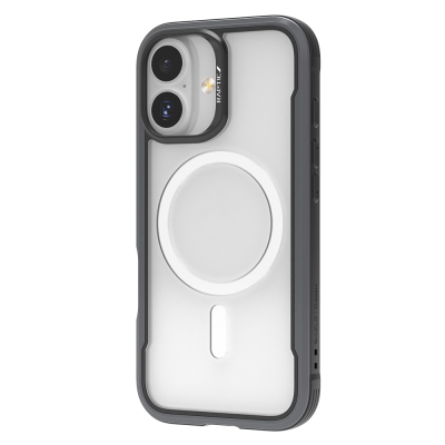 Apple iPhone 17 Case M-Safe Charging Feature Airbag Raptic Shield Series Transparent Back Cover Black