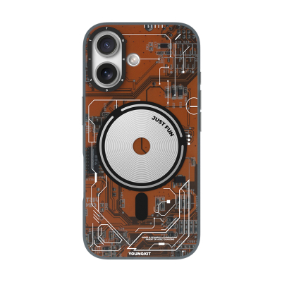 Apple iPhone 17 Case M-safe Charging Feature Camera Control Button Youngkit Technology Series Cover Orange