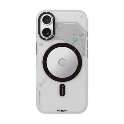 Apple iPhone 17 Case M-safe Charging Feature Disc Pattern Youngkit Disc Battle Cover Grey