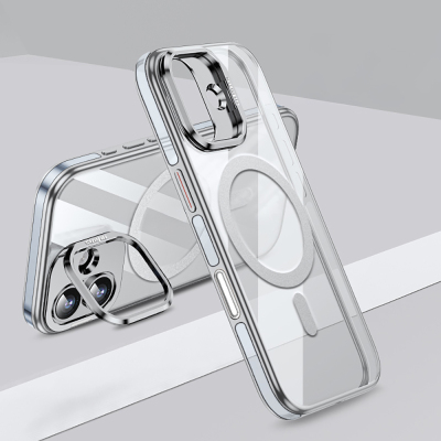 Apple iPhone 17 Case M-safe Charging Feature Legendary Cover Wlons Stand Silver