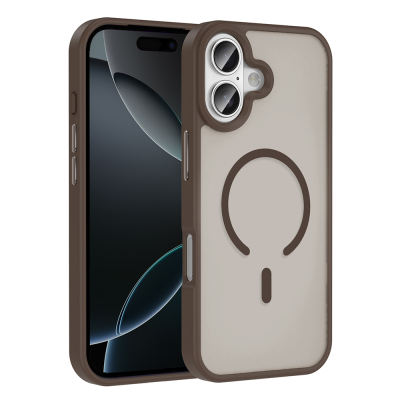 Apple iPhone 17 Case M-safe Charging Feature Matte Back Surface Zore Sio Cover Desert Titanyum