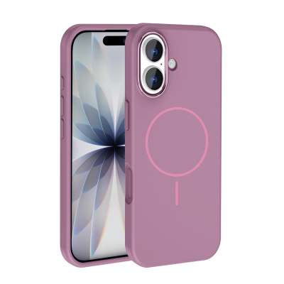 Apple iPhone 17 Case M-Safe Charging Feature Metal Camera Frame Zore Edi Silicone Cover Purple