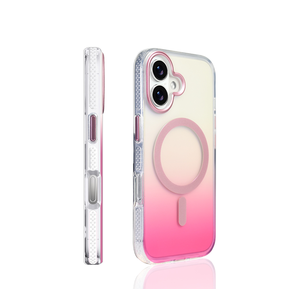 Apple iPhone 17 Case M-safe Charging Feature Transparent Color Transition Zore Toros Cover - 11