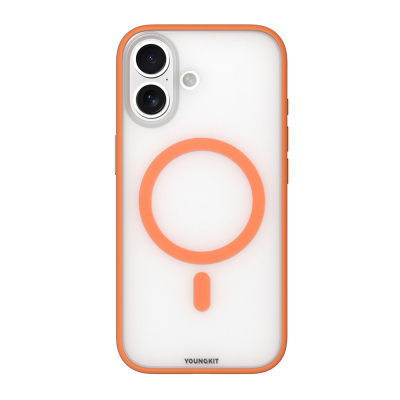 Apple iPhone 17 Case M-safe Charging Feature Youngkit Clear Series Cover Orange