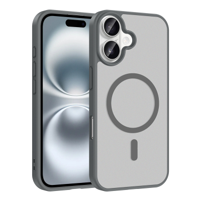 Apple iPhone 17 Case M-safe Charging Feature Zore Ballet Flat Cover Grey