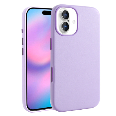 Apple iPhone 17 Case M-safe Charging Feature Zore Cupra PU Leather Look Cover Purple