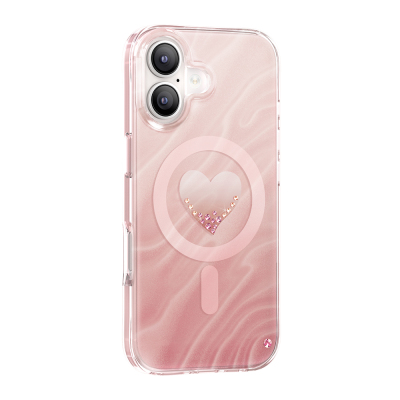 Apple iPhone 17 Case M-Safe Charging Feature Zore Paris Rovix Hard PC Cover Pink