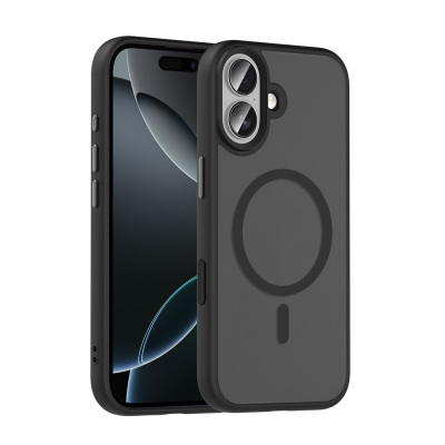 Apple iPhone 17 Case Matte Back Surface Wireless Charging Feature Zore Flet M-safe Cover Black