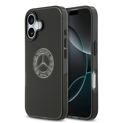 Apple iPhone 17 Case Mercedes Benz Original Licensed M-Safe Charging Feature Frosted PC Nostalgic Star Design Cover Black