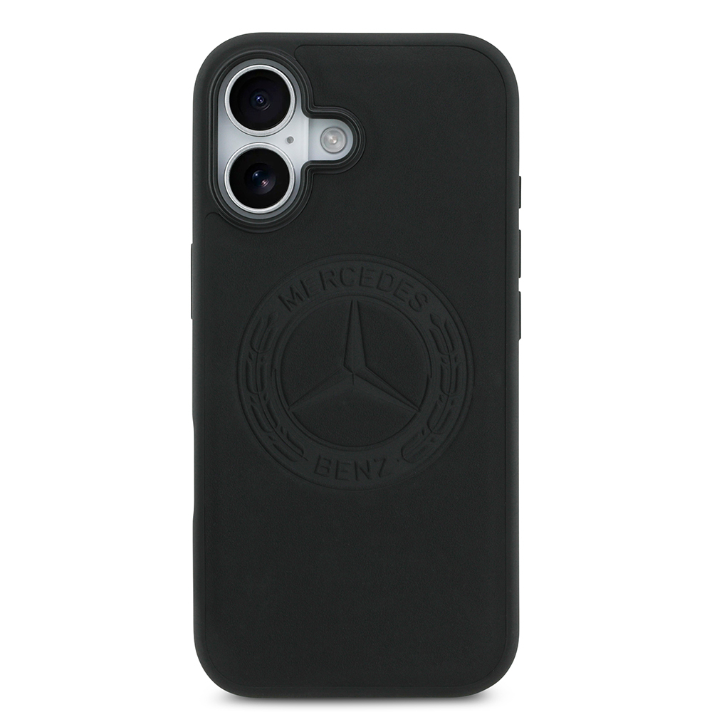 Apple iPhone 17 Case Mercedes Benz Original Licensed M-Safe Charging Feature Genuine Leather Nostalgic Star Design Cover - 4