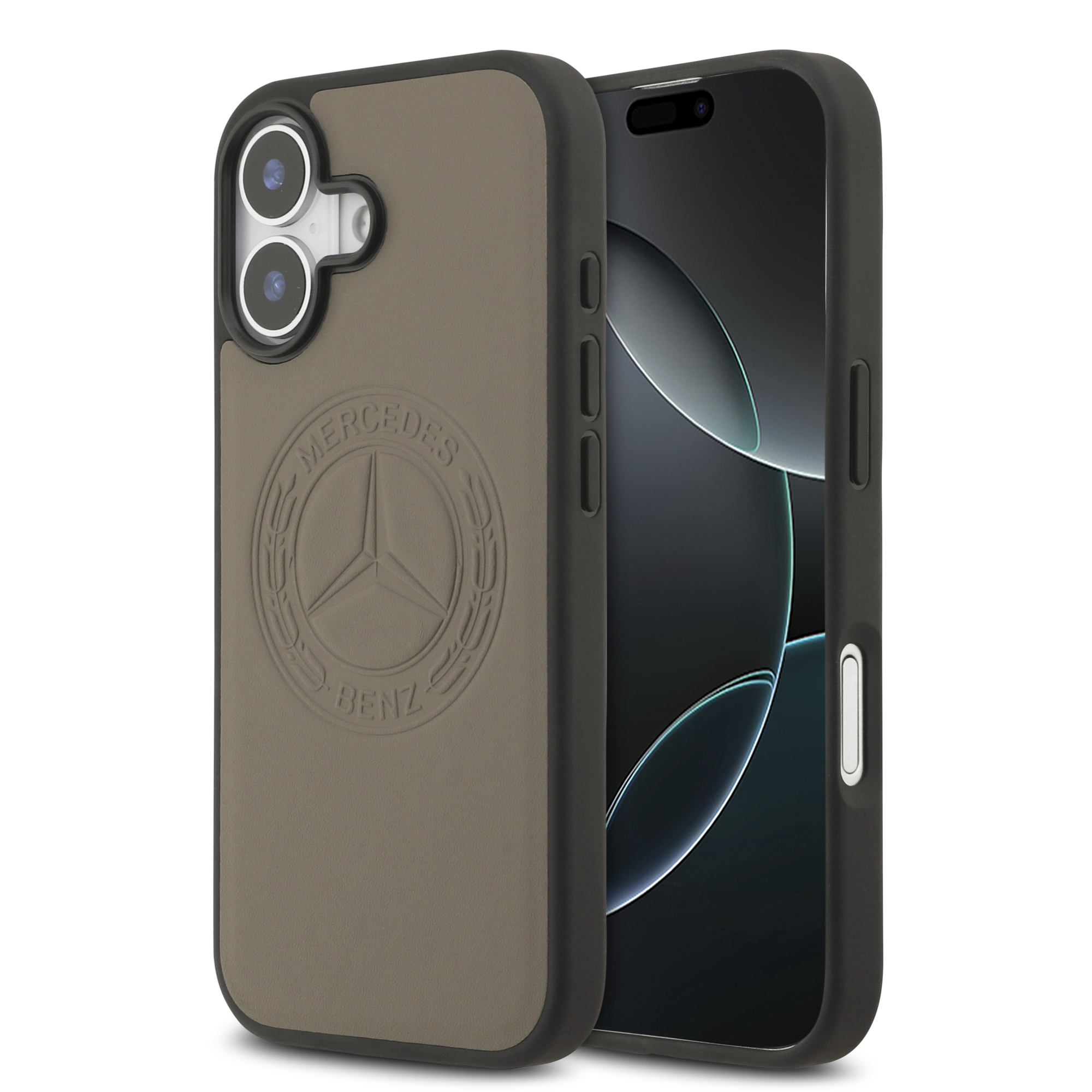 Apple iPhone 17 Case Mercedes Benz Original Licensed M-Safe Charging Feature Genuine Leather Nostalgic Star Design Cover - 3