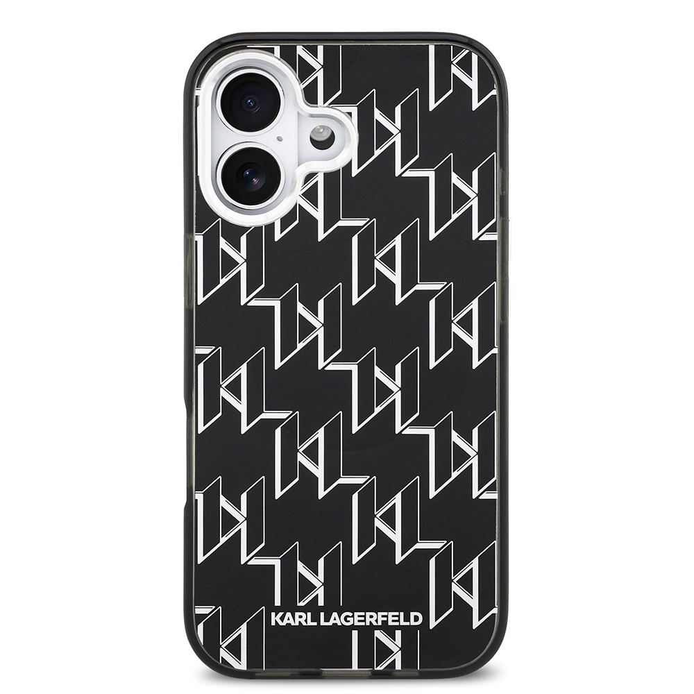 Apple iPhone 17 Case Original Licensed M-Safe Charging Feature Karl Lagerfeld IML Printed Monogram Design Cover - 4