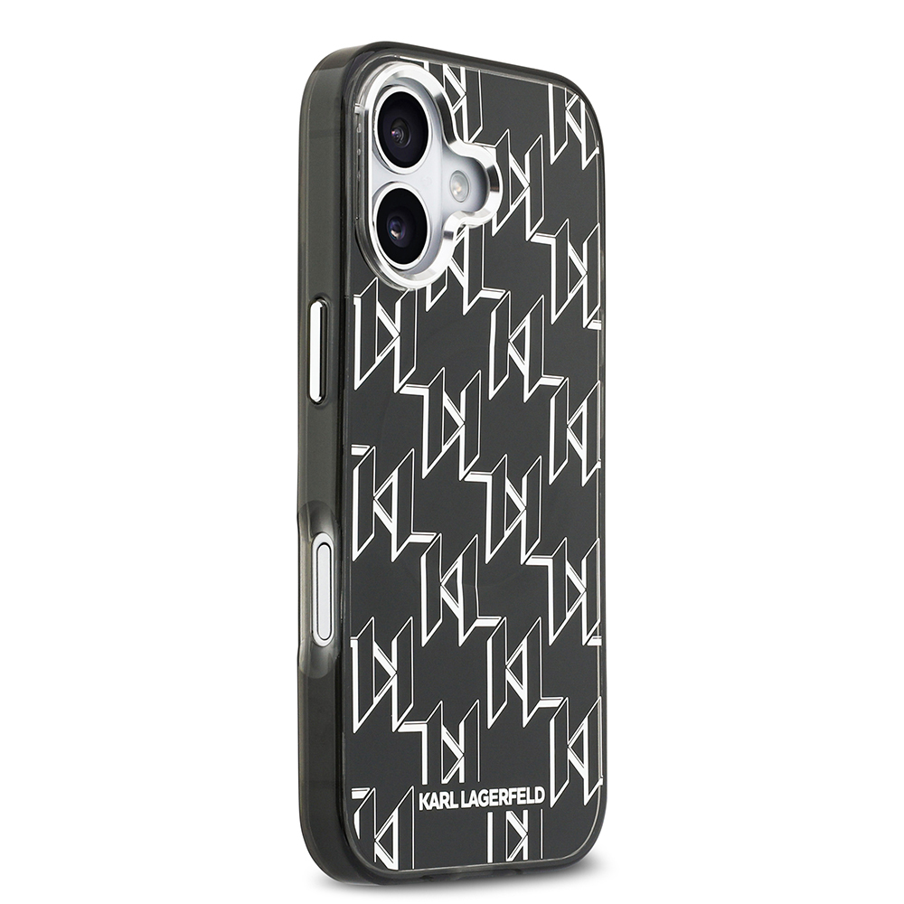 Apple iPhone 17 Case Original Licensed M-Safe Charging Feature Karl Lagerfeld IML Printed Monogram Design Cover - 5