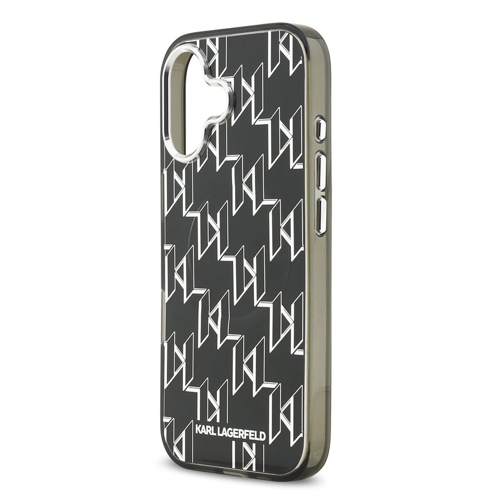 Apple iPhone 17 Case Original Licensed M-Safe Charging Feature Karl Lagerfeld IML Printed Monogram Design Cover - 7