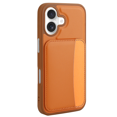 Apple iPhone 17 Case with Card Holder Zore X-Card Silicone Cover Orange