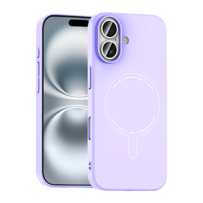 Apple iPhone 17 Case with M-Safe Charging and Camera Protection - Zore Elio Hard PC Cover Lila