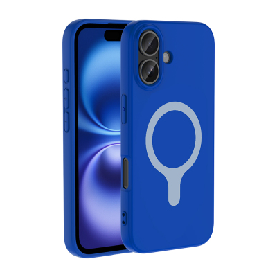 Apple iPhone 17 Case with M-Safe Charging Feature - Zore Aris Silicone Cover Saks Blue