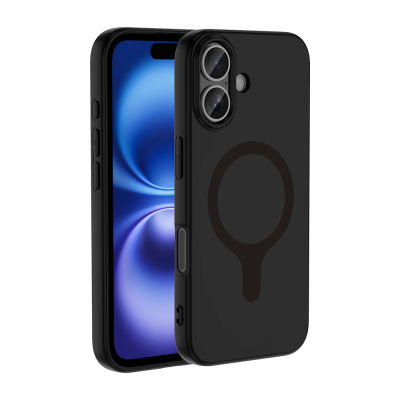 Apple iPhone 17 Case with M-Safe Charging Feature - Zore Aris Silicone Cover Black