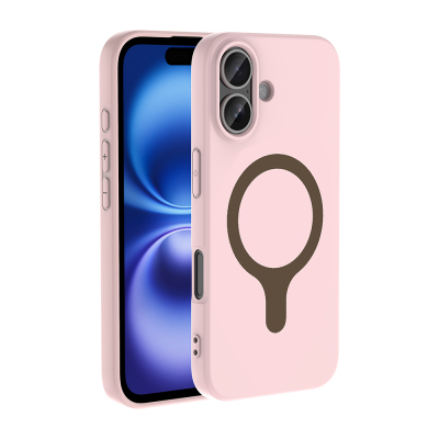 Apple iPhone 17 Case with M-Safe Charging Feature - Zore Aris Silicone Cover Açık Pembe