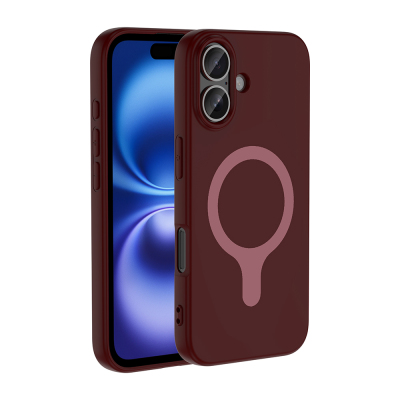 Apple iPhone 17 Case with M-Safe Charging Feature - Zore Aris Silicone Cover Plum