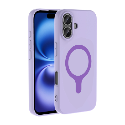 Apple iPhone 17 Case with M-Safe Charging Feature - Zore Aris Silicone Cover Lila