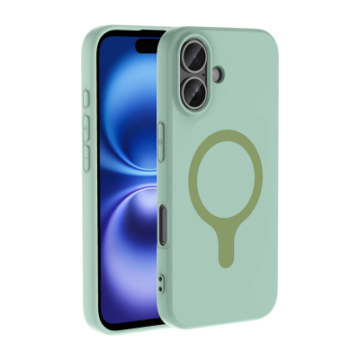 Apple iPhone 17 Case with M-Safe Charging Feature - Zore Aris Silicone Cover Turquoise