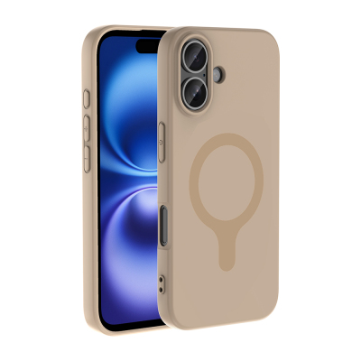 Apple iPhone 17 Case with M-Safe Charging Feature - Zore Aris Silicone Cover Cream