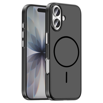 Apple iPhone 17 Case with M-Safe Charging Feature Zore Lora PC Cover Black