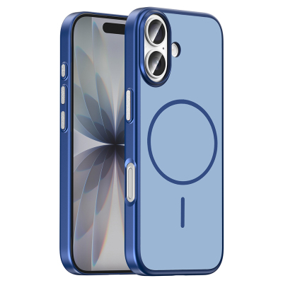 Apple iPhone 17 Case with M-Safe Charging Feature Zore Lora PC Cover Navy blue
