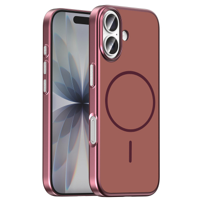 Apple iPhone 17 Case with M-Safe Charging Feature Zore Lora PC Cover Plum