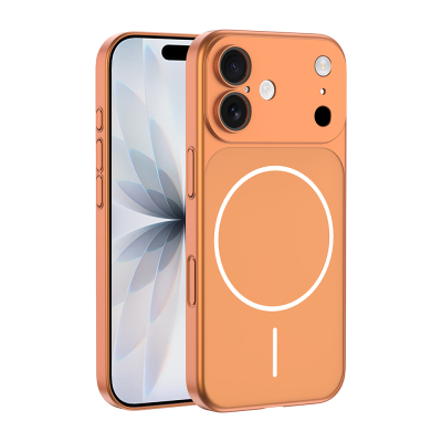 Apple iPhone 17 Case Zore M-Safe Charging Camera Protection Spark Cover Orange