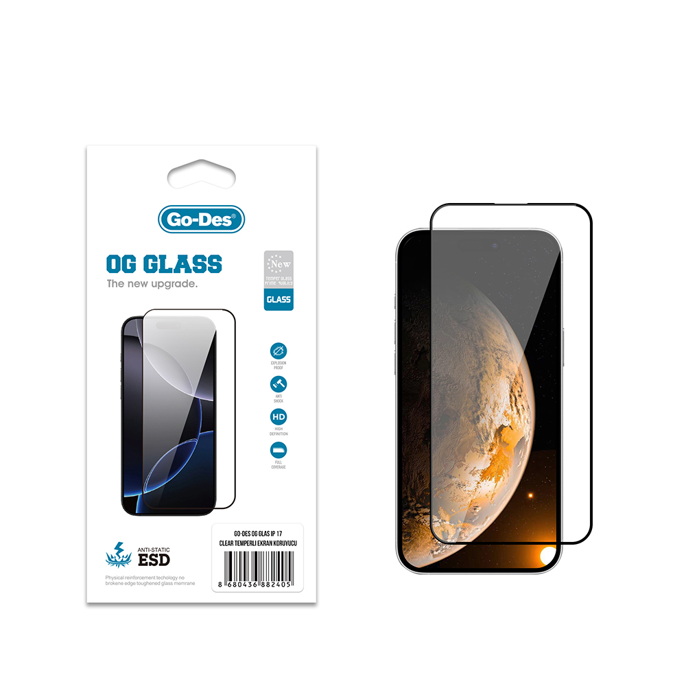 Apple iPhone 17 Go Des OG Glass Antistatik Temperli Cam Ekran Koruyucu - 1