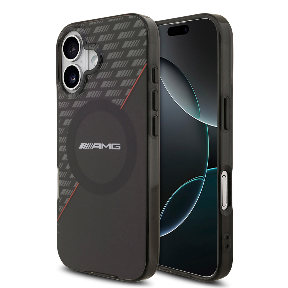 Apple iPhone 17 Kılıf AMG Orjinal Lisanslı M-safe Şarj Özellikli Çift Katmanlı Kırmızı Çapraz Çizgili Kapak - 1