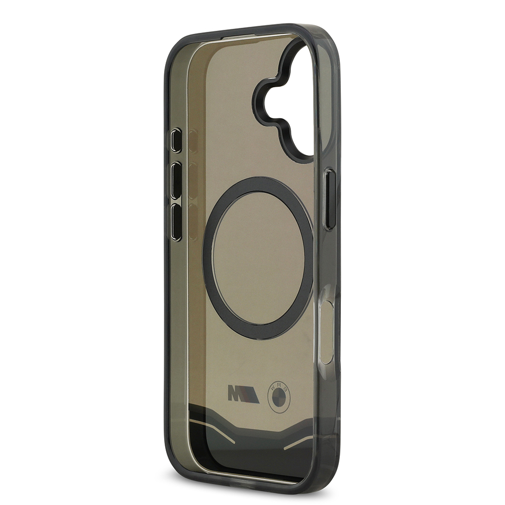 Apple iPhone 17 Kılıf BMW Orjinal Lisanslı M-safe Şarj Özellikli Metal Buton Tasarımlı Tranparan M Dizayn Kapak - 7