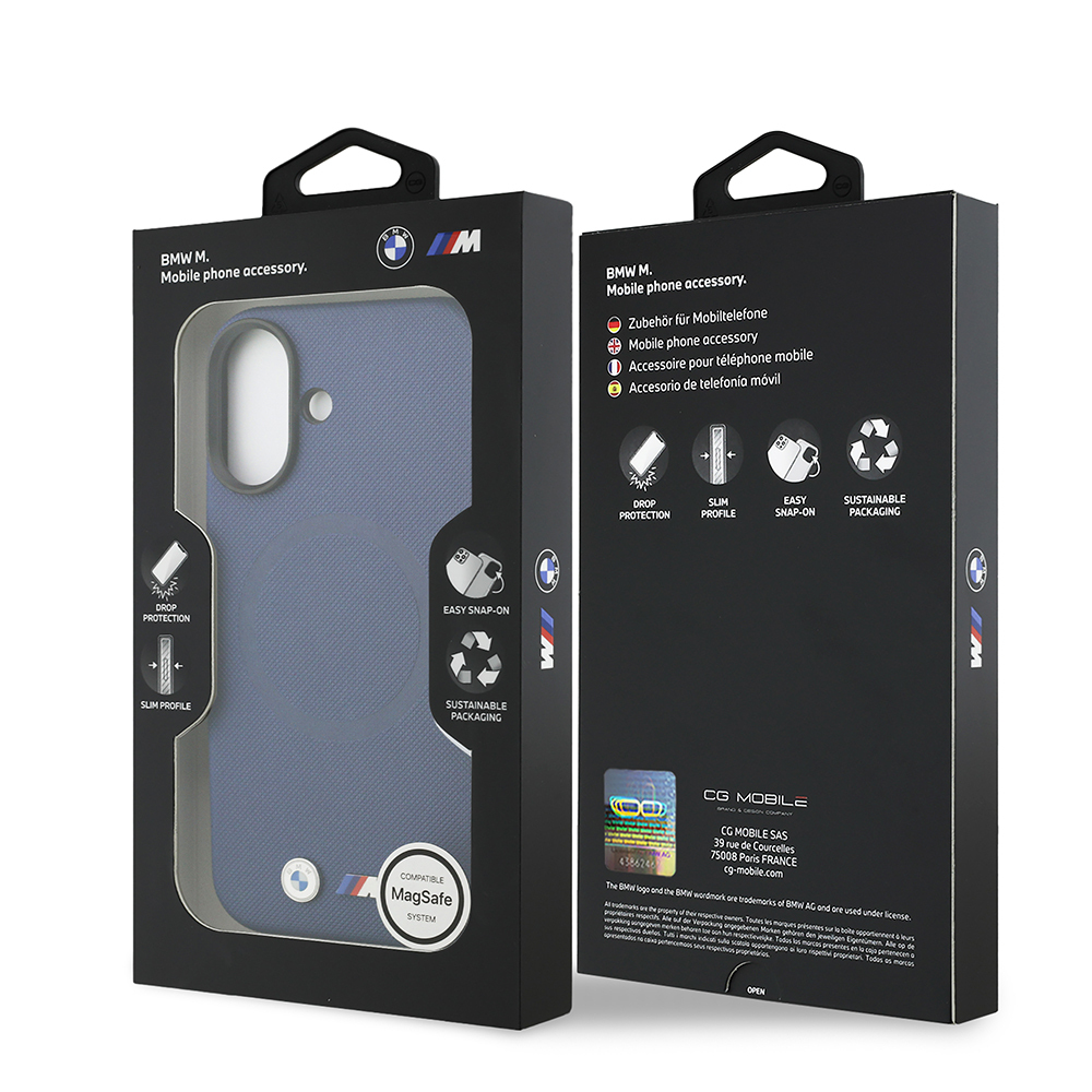 Apple iPhone 17 Kılıf BMW Orjinal Lisanslı M-safe Şarj Özellikli Metal Logolu Delikli M Dizayn Deri Kapak - 34