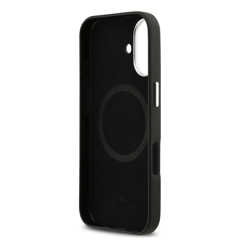 Apple iPhone 17 Kılıf BMW Orjinal Lisanslı M-safe Şarj Özellikli Metal Logolu Tam Kaplama Deri Kapak - 9