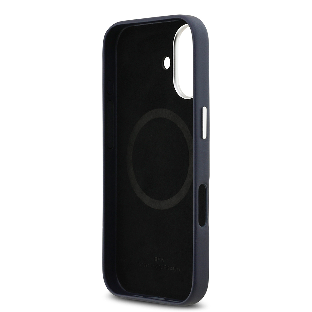 Apple iPhone 17 Kılıf BMW Orjinal Lisanslı M-safe Şarj Özellikli Metal Logolu Tam Kaplama Deri Kapak - 16
