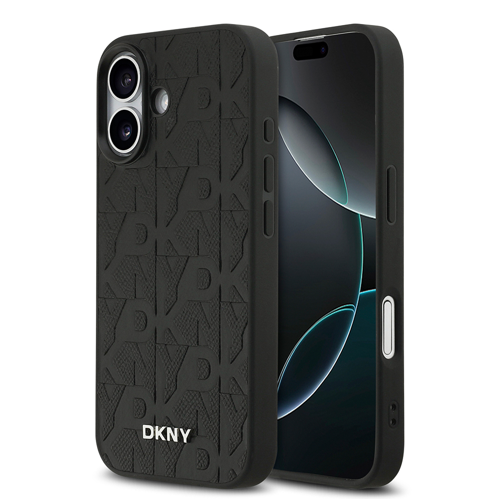 Apple iPhone 17 Kılıf DKNY Orjinal Lisanslı M-safe Şarj Özellikli 3D Yazılı Grid Pattern Kapak - 1