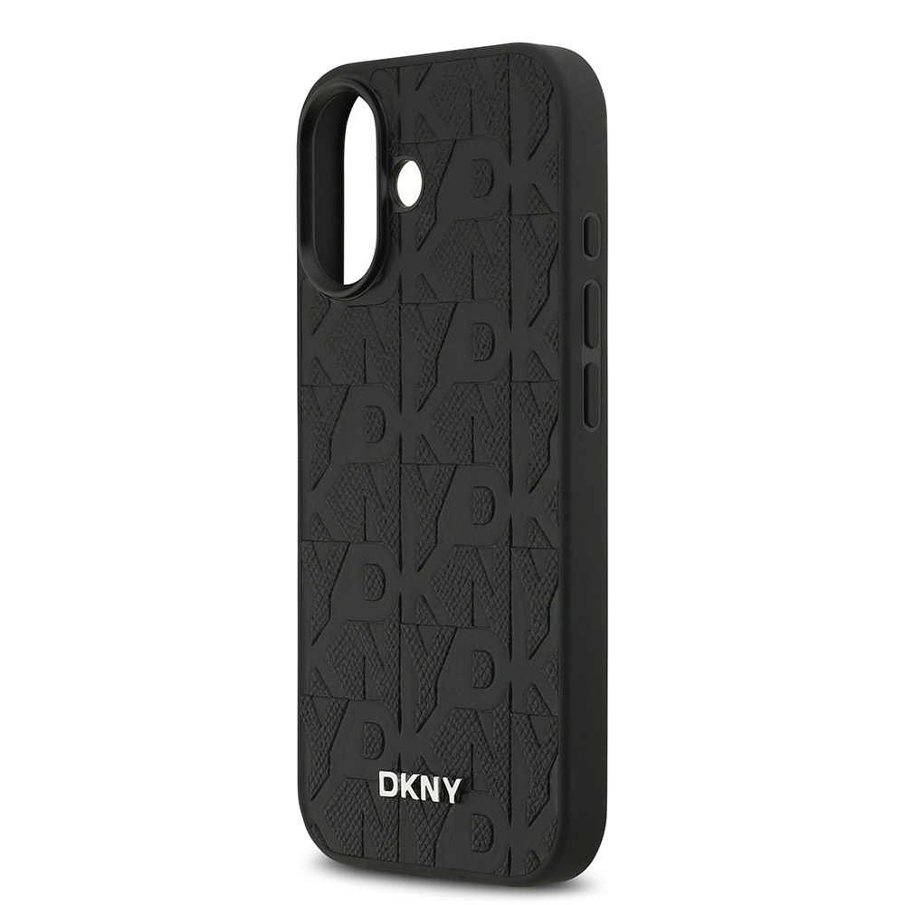 Apple iPhone 17 Kılıf DKNY Orjinal Lisanslı M-safe Şarj Özellikli 3D Yazılı Grid Pattern Kapak - 7