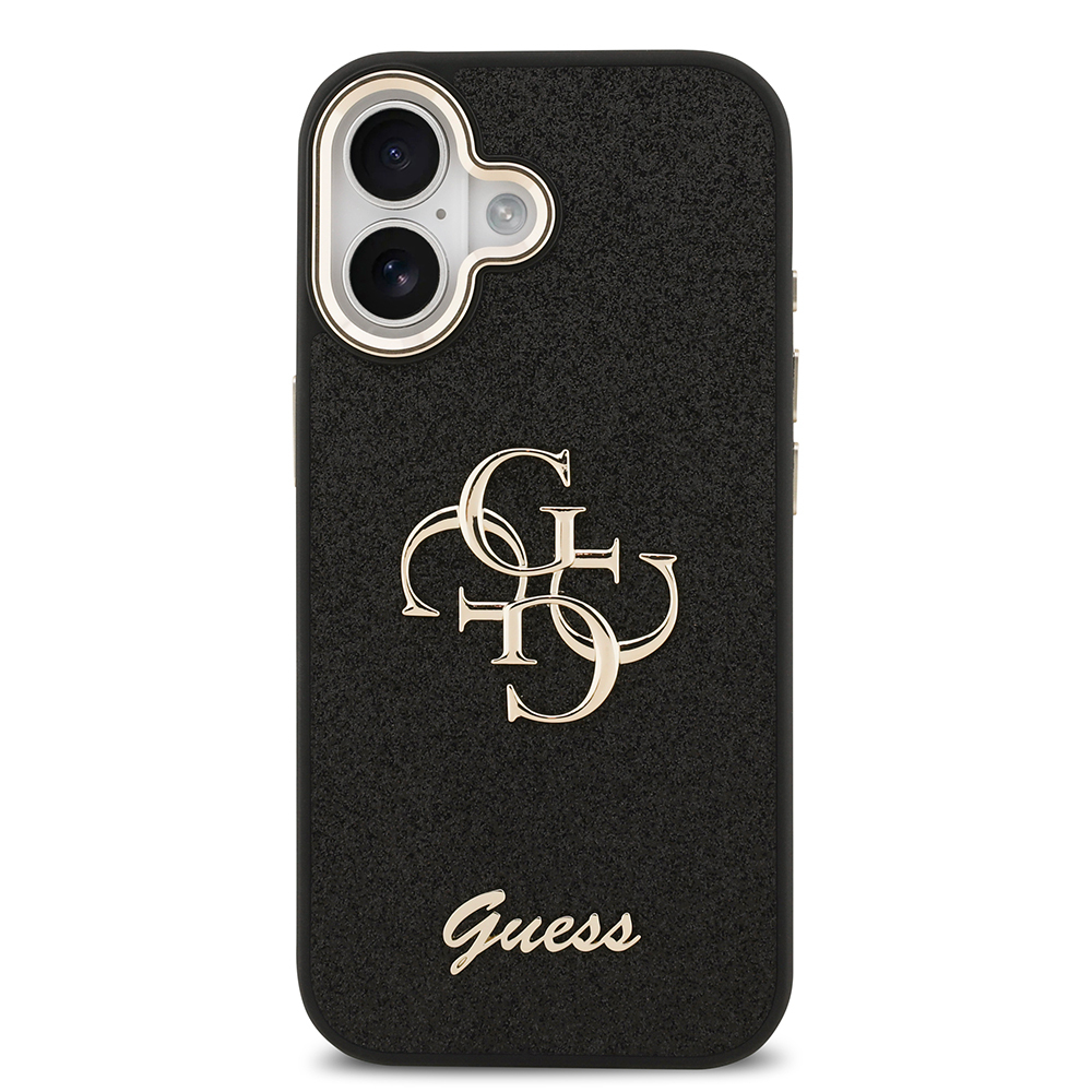 Apple iPhone 17 Kılıf Guess Orjinal Lisanslı 4G Büyük Metal Kamera Çerçeveli ve Logolu Glitter Kapak - 5