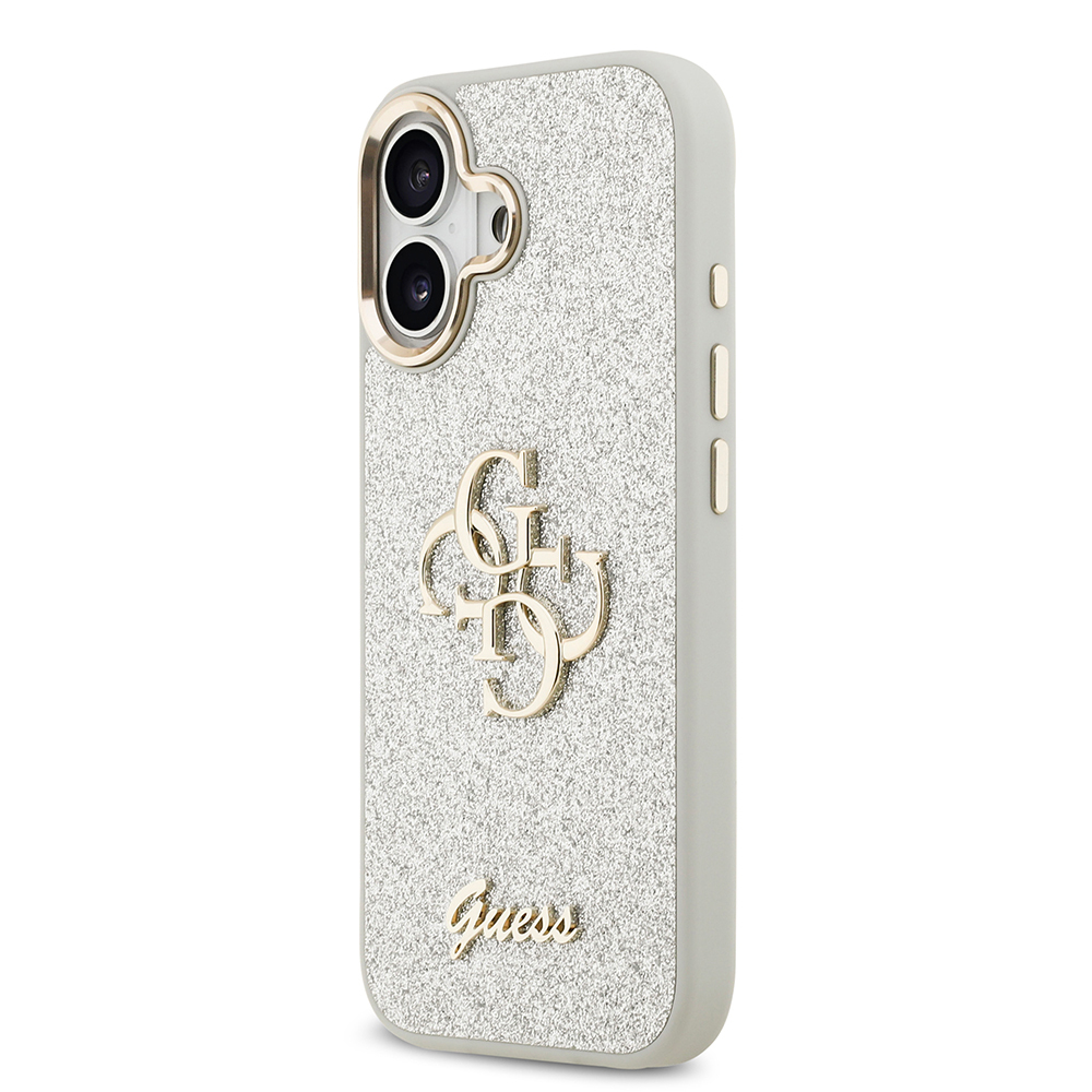 Apple iPhone 17 Kılıf Guess Orjinal Lisanslı 4G Büyük Metal Kamera Çerçeveli ve Logolu Glitter Kapak - 20