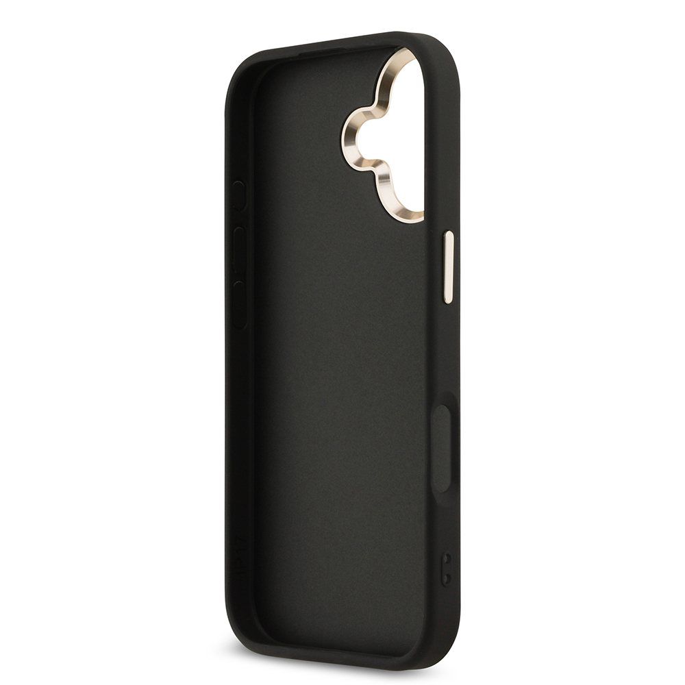 Apple iPhone 17 Kılıf Guess Orjinal Lisanslı Gold Metal Kamera Çerçeveli 4G Desenli Metal Büyük 4G ve Yazı Logolu Kapak - 17