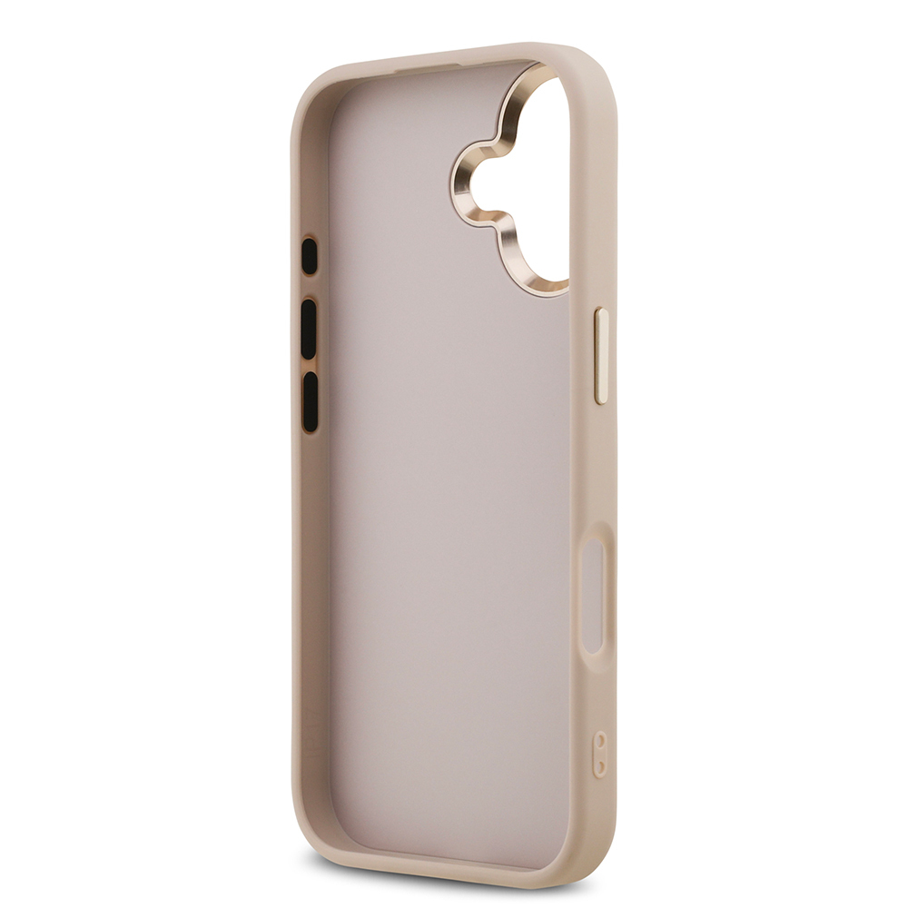 Apple iPhone 17 Kılıf Guess Orjinal Lisanslı Gold Metal Kamera Çerçeveli 4G Desenli Metal Büyük 4G ve Yazı Logolu Kapak - 24