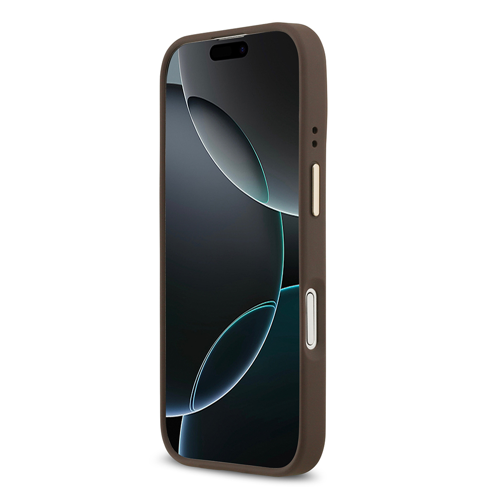 Apple iPhone 17 Kılıf Guess Orjinal Lisanslı M-safe Şarj Özellikli 4G Desenli PU Metal Plaka Klasik Logolu Kapak - 20