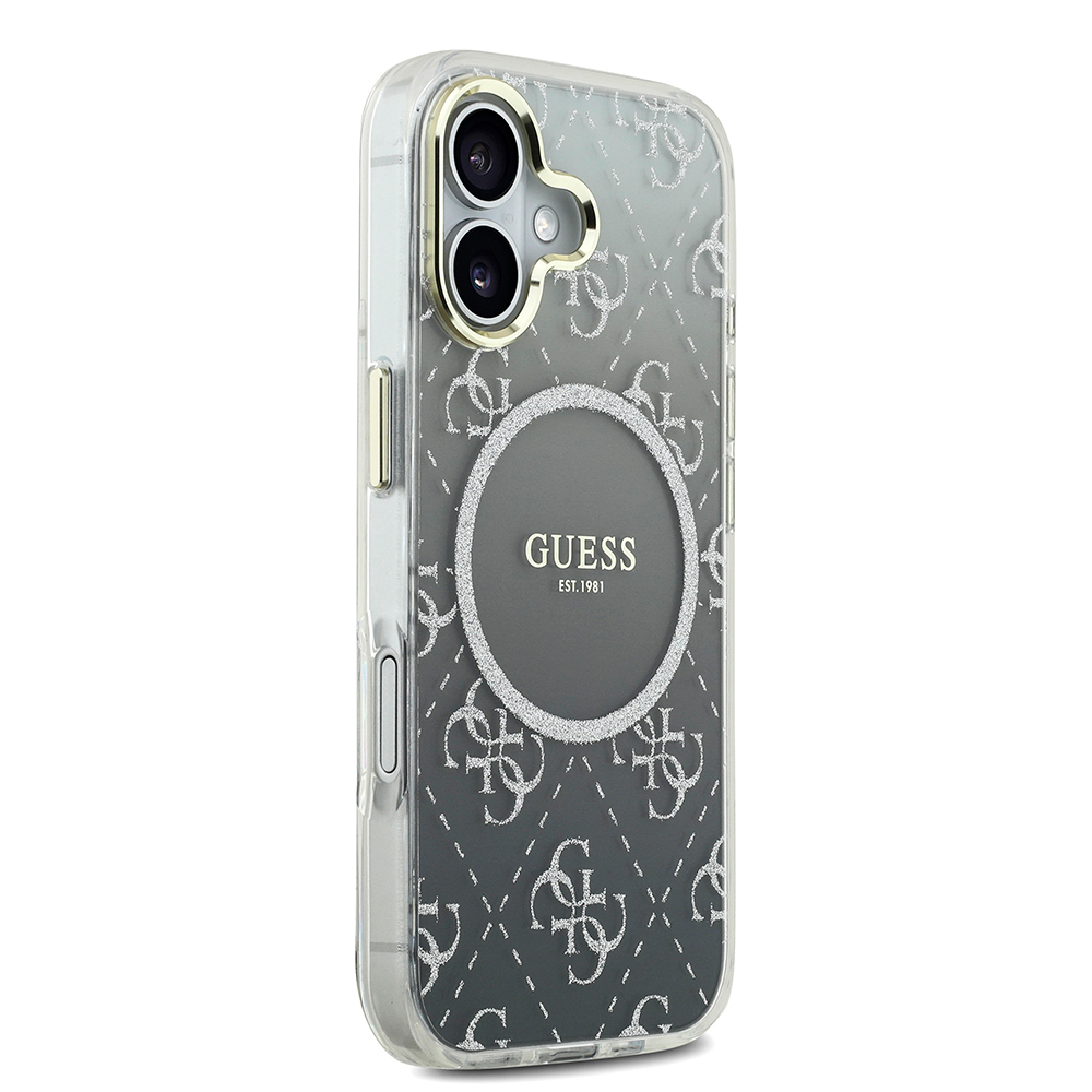 Apple iPhone 17 Kılıf Guess Orjinal Lisanslı M-safe Şarj Özellikli 4G Desenli Simli Silikon Kapak - 7