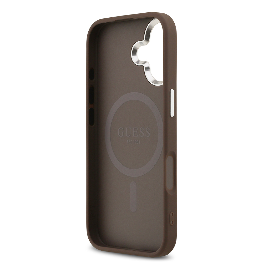 Apple iPhone 17 Kılıf Guess Orjinal Lisanslı M-safe Şarj Özellikli 4G Klasik Yazı Logolu Kapak - 16